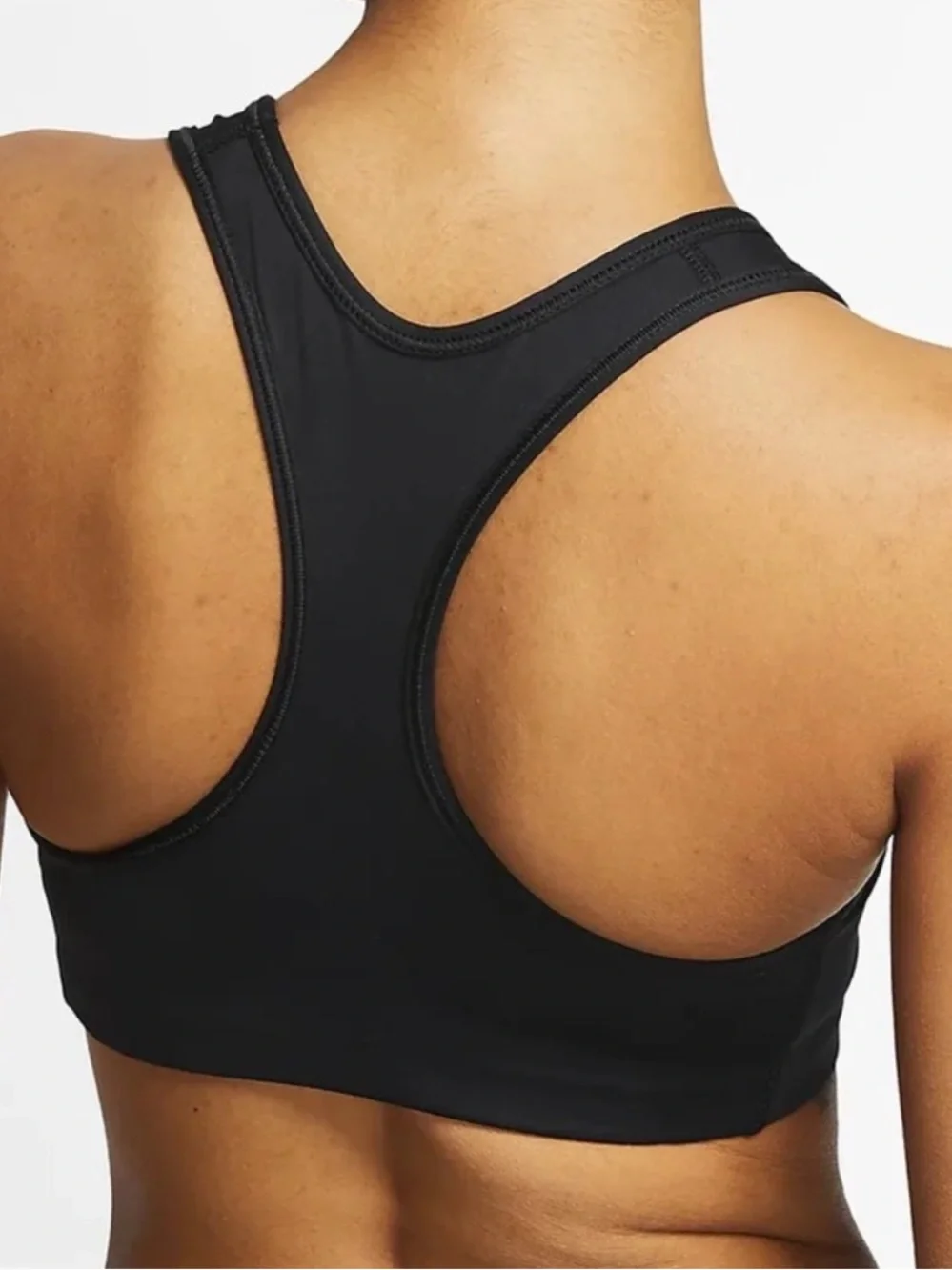 Nike Swoosh Dri-Fit Racerback Medium Support Sports Bra, Black, Sz XXL